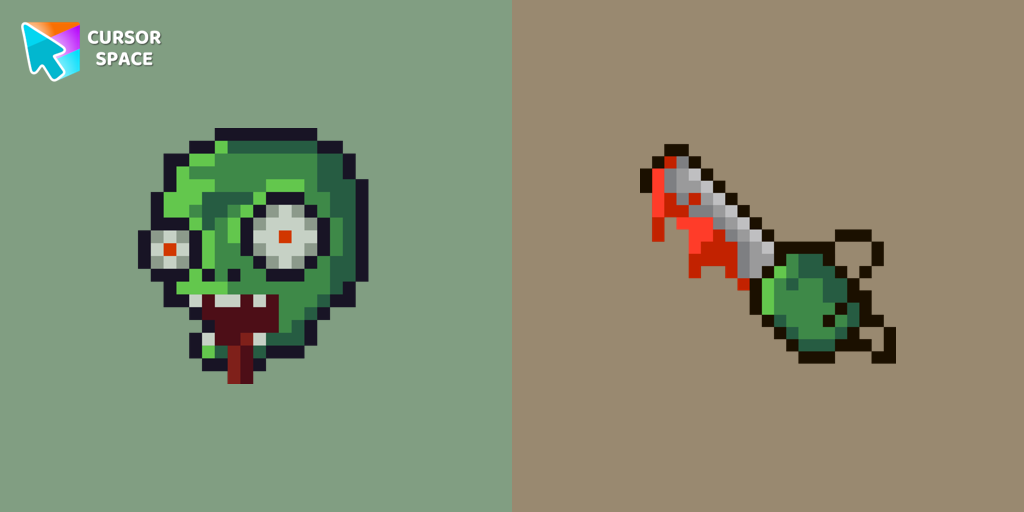Custom Cursor Zombie Pixel Theme